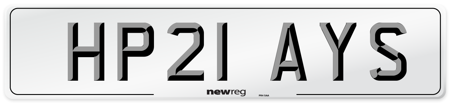 HP21 AYS Number Plate from New Reg